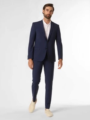Zdjęcie produktu Finshley & Harding Męski garnitur Mężczyźni Modern Fit Wełna niebieski jednolity,