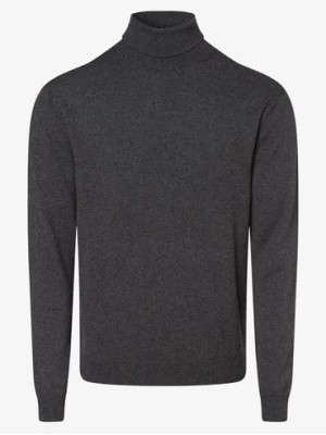 Zdjęcie produktu Finshley & Harding Męski sweter z mieszanki kaszmiru i jedwabiu Mężczyźni Jedwab szary jednolity,