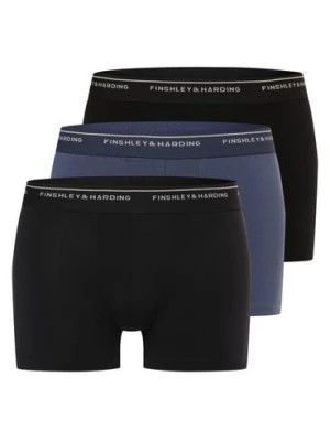Zdjęcie produktu Finshley & Harding Spodnie w 3-paku Mężczyźni Bawełna czarny|niebieski jednolity,