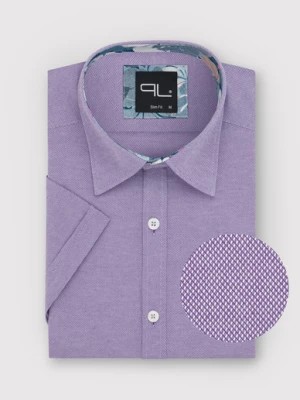 Zdjęcie produktu Fioletowa koszula męska z krótkim rękawem Pako Lorente