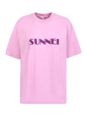 Zdjęcie produktu Fioletowa koszulka z nadrukiem Sunnei