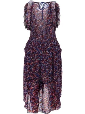 Zdjęcie produktu Fioletowa Sukienka z Asymetrycznym Rękawem Isabel Marant Étoile
