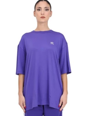 Zdjęcie produktu Fioletowy T-shirt z logo Trefoil dla kobiet Adidas Originals