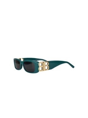 Zdjęcie produktu Fir Green Okulary przeciwsłoneczne z logo w kolorze złotym Balenciaga