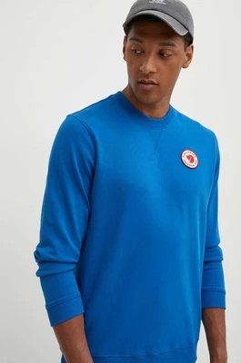 Zdjęcie produktu Fjallraven bluza bawełniana 1960 Logo Badge Sweater męska kolor niebieski gładka F87163