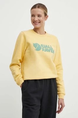 Zdjęcie produktu Fjallraven bluza bawełniana damska kolor żółty z nadrukiem F84143