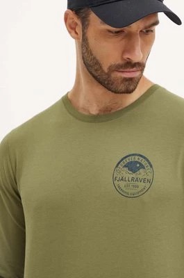 Zdjęcie produktu Fjallraven longsleeve Forever Nature Badge męski kolor zielony z nadrukiem F87303.677