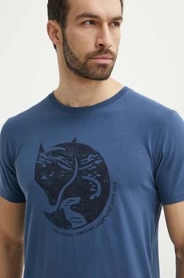 Zdjęcie produktu Fjallraven t-shirt bawełniany Arctic Fox T-shirt męski kolor niebieski wzorzysty F87220