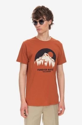 Zdjęcie produktu Fjallraven t-shirt bawełniany Nature kolor pomarańczowy z nadrukiem F87053.243-243