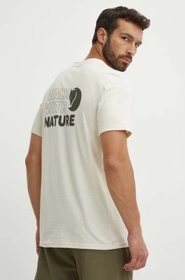 Zdjęcie produktu Fjallraven t-shirt sportowy Walk With Nature kolor beżowy z nadrukiem F12600216
