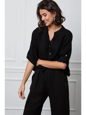 Zdjęcie produktu Fleur de Lin Lniana bluzka "Helly" w kolorze czarnym rozmiar: XXL