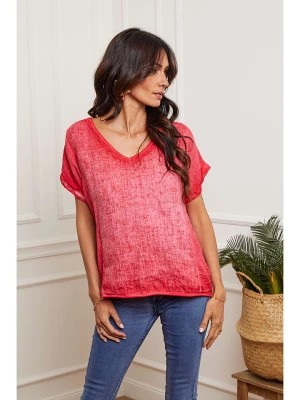 Zdjęcie produktu Fleur de Lin Lniana koszulka w kolorze czerwonym rozmiar: S