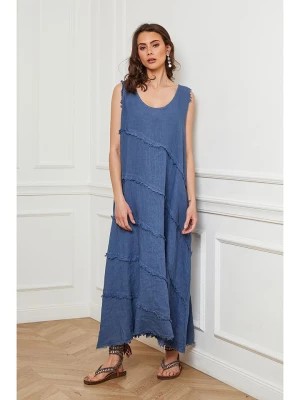 Zdjęcie produktu Fleur de Lin Lniana sukienka "Goship" w kolorze niebieskim rozmiar: S