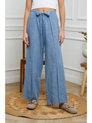 Zdjęcie produktu Fleur de Lin Lniane spodnie w kolorze błękitnym rozmiar: XL