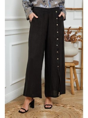Zdjęcie produktu Fleur de Lin Lniane spodnie w kolorze czarnym rozmiar: M