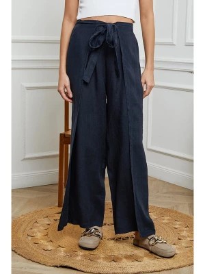 Zdjęcie produktu Fleur de Lin Lniane spodnie w kolorze granatowym rozmiar: XXL