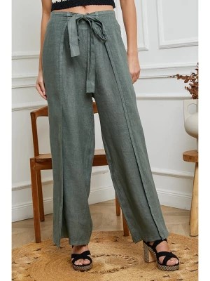 Zdjęcie produktu Fleur de Lin Lniane spodnie w kolorze khaki rozmiar: XL