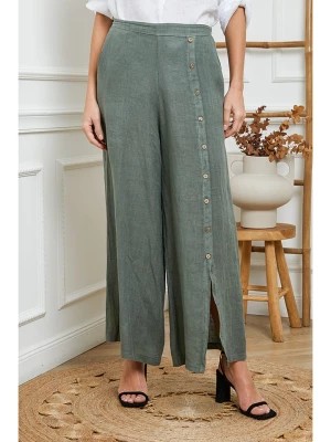 Zdjęcie produktu Fleur de Lin Lniane spodnie w kolorze khaki rozmiar: XXL