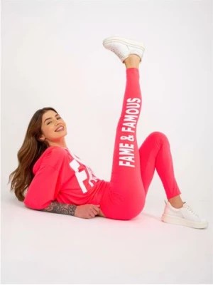 Zdjęcie produktu Fluo różowy damski komplet sportowy z legginsami