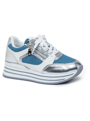 Zdjęcie produktu Foreverfolie Sneakersy w kolorze srebrno-biało-niebieskim rozmiar: 37