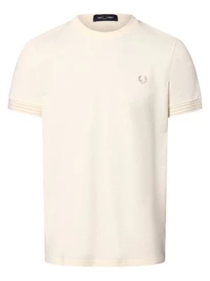 Zdjęcie produktu Fred Perry Koszulka męska Mężczyźni Bawełna biały wypukły wzór tkaniny,