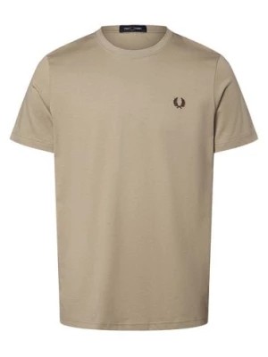 Zdjęcie produktu Fred Perry T-shirt męski Mężczyźni Bawełna beżowy|szary jednolity,
