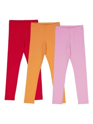 Zdjęcie produktu Fred´s World by GREEN COTTON Legginsy (3 pary) "Alfa" w kolorze czerwonym, jasnoróżowym i pomarańczowym rozmiar: 110