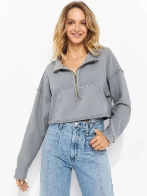 Zdjęcie produktu Free People Bawełniana krótka bluza z suwakiem