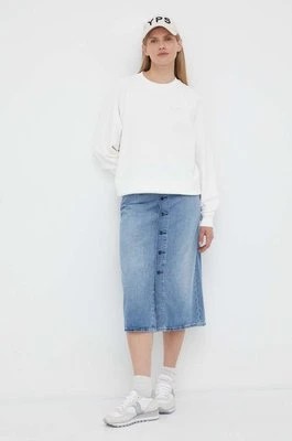 Zdjęcie produktu G-Star Raw bluza bawełniana damska kolor biały gładka