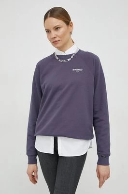 Zdjęcie produktu G-Star Raw bluza bawełniana damska kolor fioletowy z nadrukiem