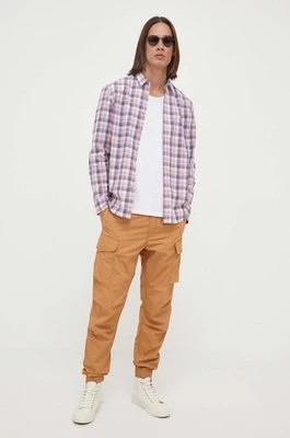 Zdjęcie produktu G-Star Raw spodnie bawełniane kolor brązowy proste