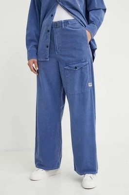 Zdjęcie produktu G-Star Raw spodnie bawełniane kolor niebieski szerokie high waist D24361-D295