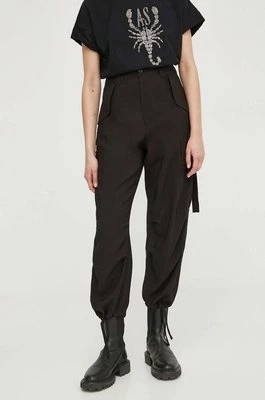 Zdjęcie produktu G-Star Raw spodnie damskie kolor czarny fason cargo high waist
