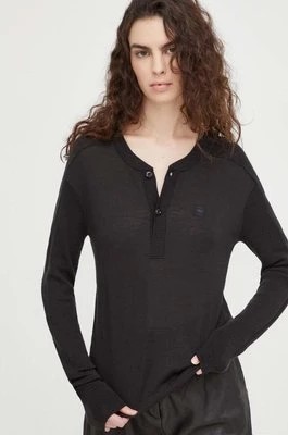 Zdjęcie produktu G-Star Raw sweter wełniany damski kolor czarny lekki