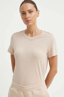 Zdjęcie produktu G-Star Raw t-shirt bawełniany damski kolor beżowy