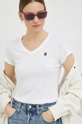 Zdjęcie produktu G-Star Raw t-shirt bawełniany kolor biały