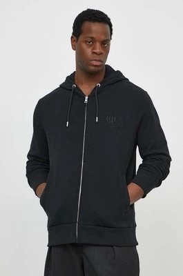 Zdjęcie produktu Gant bluza bawełniana męska kolor czarny z kapturem gładka