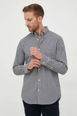 Zdjęcie produktu Gant koszula bawełniana męska kolor czarny regular z kołnierzykiem button-down