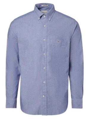 Zdjęcie produktu Gant Koszula męska z zawartością lnu Mężczyźni Regular Fit Bawełna niebieski marmurkowy,