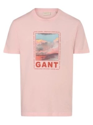 Zdjęcie produktu Gant Koszulka męska Mężczyźni Dżersej różowy nadruk,