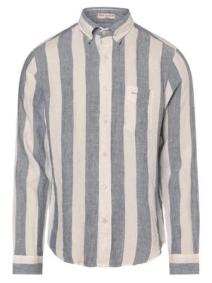 Zdjęcie produktu Gant Męska koszula lniana Mężczyźni Regular Fit len niebieski|biały w paski,