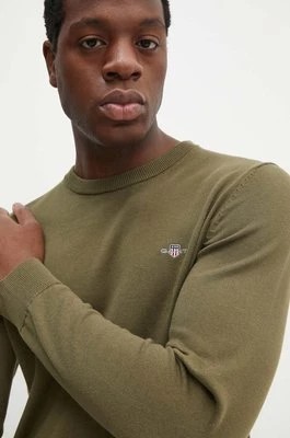 Zdjęcie produktu Gant sweter bawełniany kolor zielony lekki