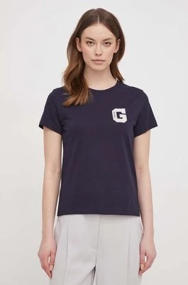 Zdjęcie produktu Gant t-shirt bawełniany damski kolor granatowyCHEAPER