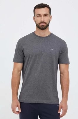Zdjęcie produktu Gant t-shirt bawełniany kolor szary gładki