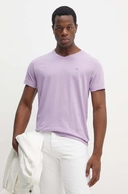 Zdjęcie produktu Gant t-shirt bawełniany męski kolor fioletowy gładki
