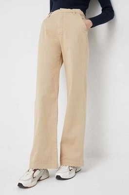 Zdjęcie produktu GAP spodnie damskie kolor beżowy szerokie high waist