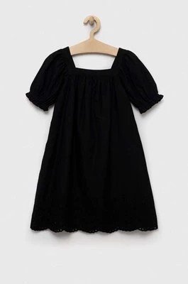 Zdjęcie produktu GAP sukienka bawełniana dziecięca kolor czarny mini prosta