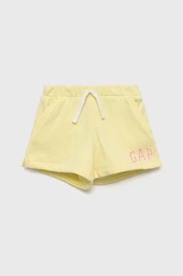 Zdjęcie produktu GAP szorty dziecięce kolor żółty z nadrukiem regulowana talia