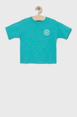 Zdjęcie produktu GAP t-shirt bawełniany dziecięcy kolor turkusowy z nadrukiem