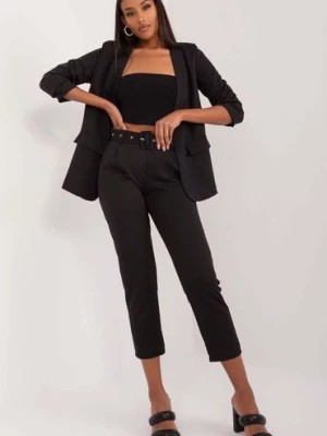 Zdjęcie produktu Garniturowe spodnie OCH BELLA czarne z paskiem